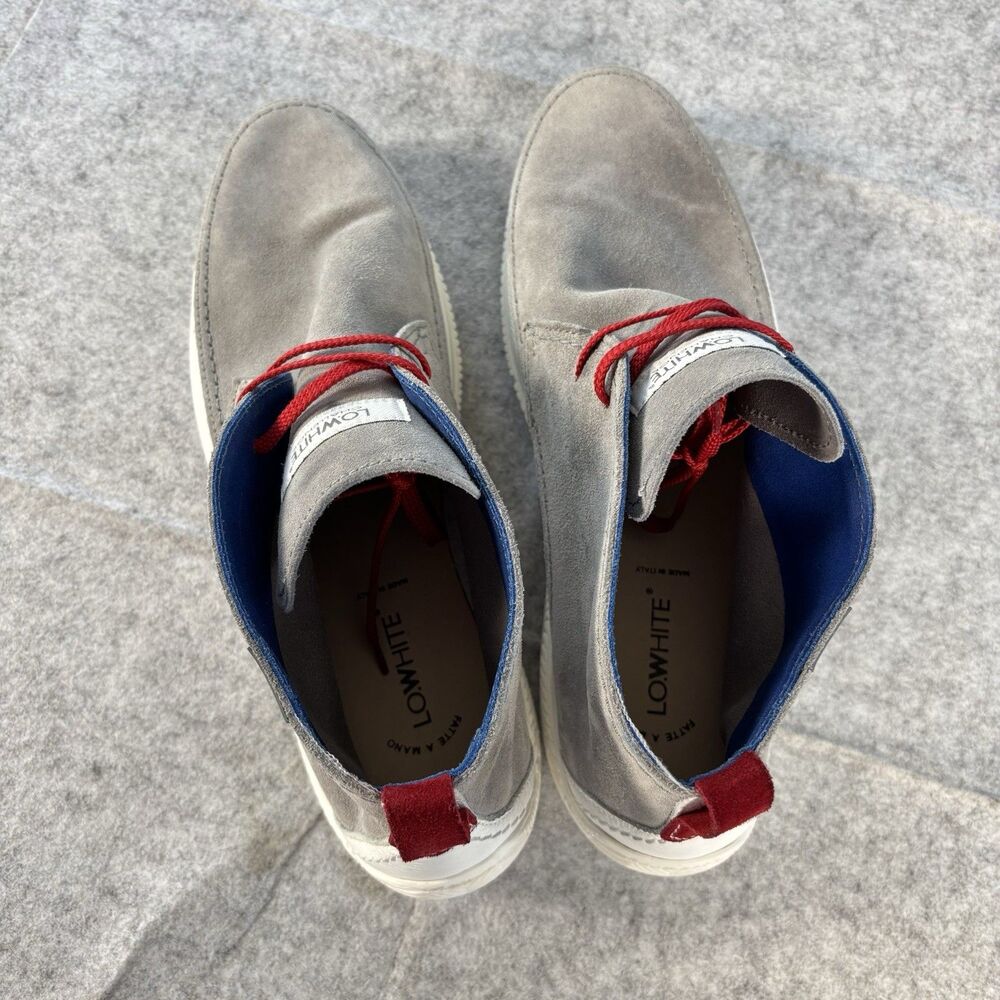 LO.WHITE 28030 Gray Suede Sneakers Mens Size 11.5 IOB & Dust Bag Italy MSRP $450 - Picture 9 of 14